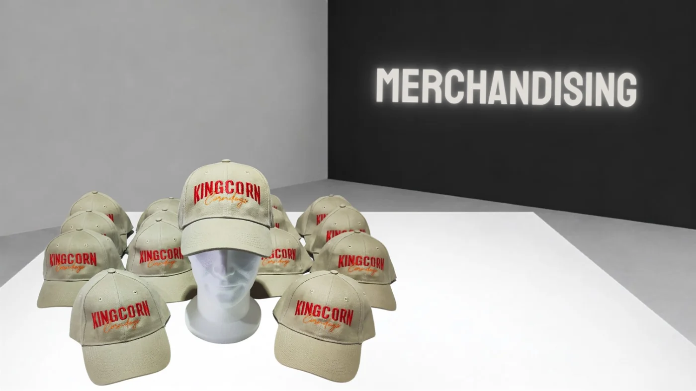 Merchandising — bestickte Caps mit individuellem Marken-Logo